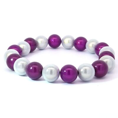 Pulsera Wonder ciruela-nieve 10mm