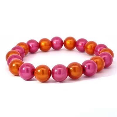 Pulsera Wonder naranja-fucsia 10mm