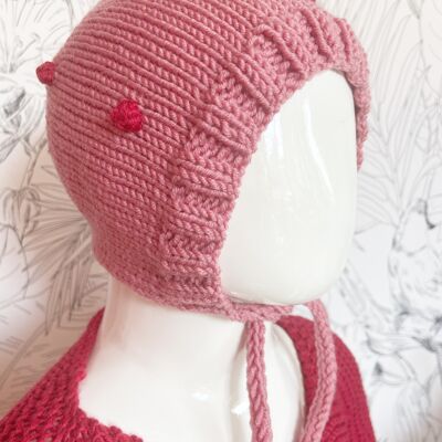 Cappello in lana per bebè-Béguin Pop Rose