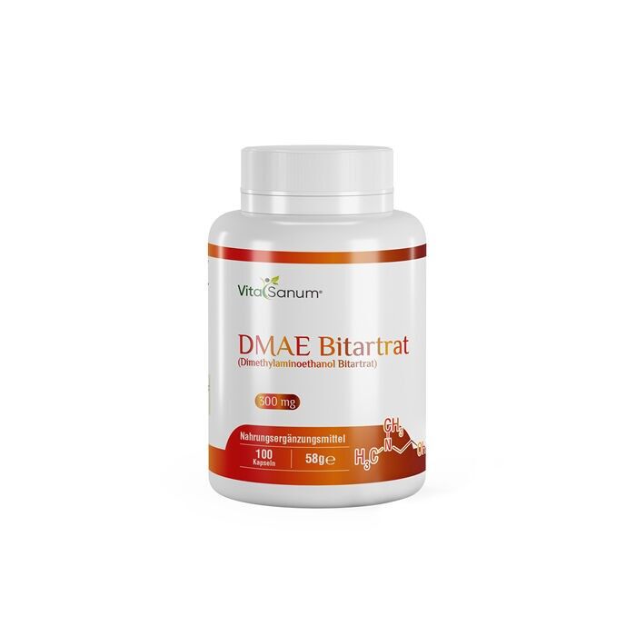 VitaSanum®- DMAE Bitartrato (Dimetilamminoetanolo Bitartrato) 300 mg 100 Capsule