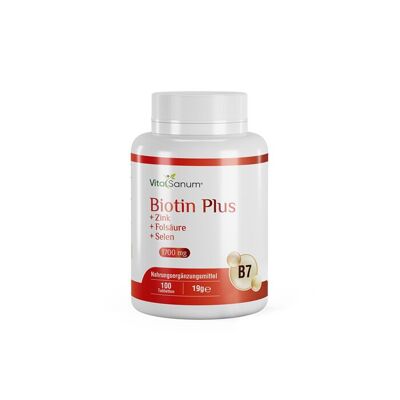 VitaSanum® - Biotine Plus + Zinc + Acide folique + Sélénium 100 comprimés