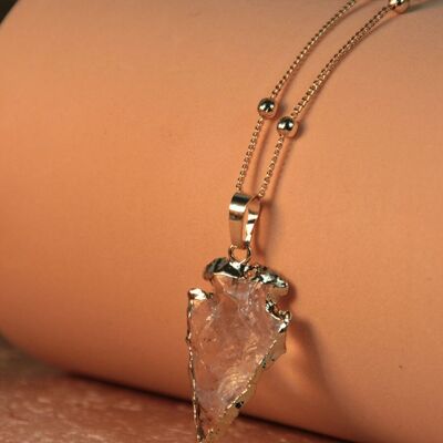 DENISA necklace - quartz flint pendant