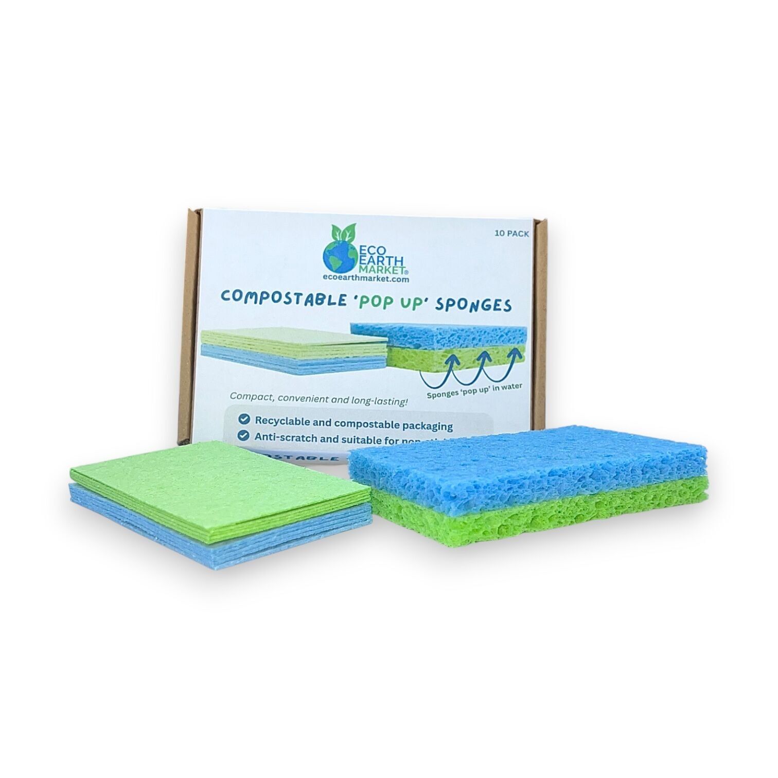Spugne pop-up compostabili (confezione da 10)
