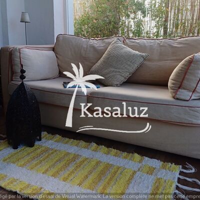 Lemon Yellow Recycled Bicolor Rug