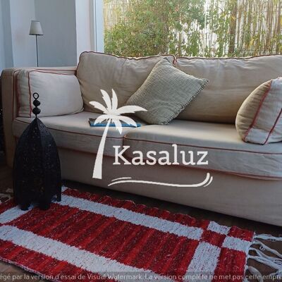 Recycled Two-Tone Red Rug