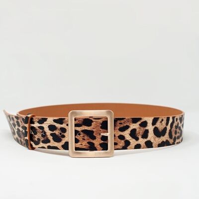 cinturón con estampado de leopardo