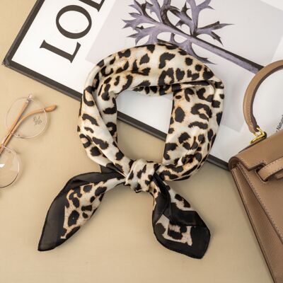 Leopard Silk Effect Scarf 70x70