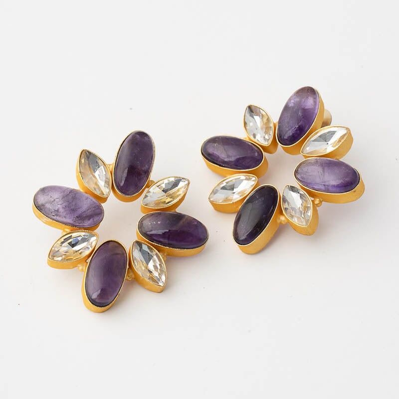 Susan Ed Ohrringe. Limitiert in Lila und Kristall