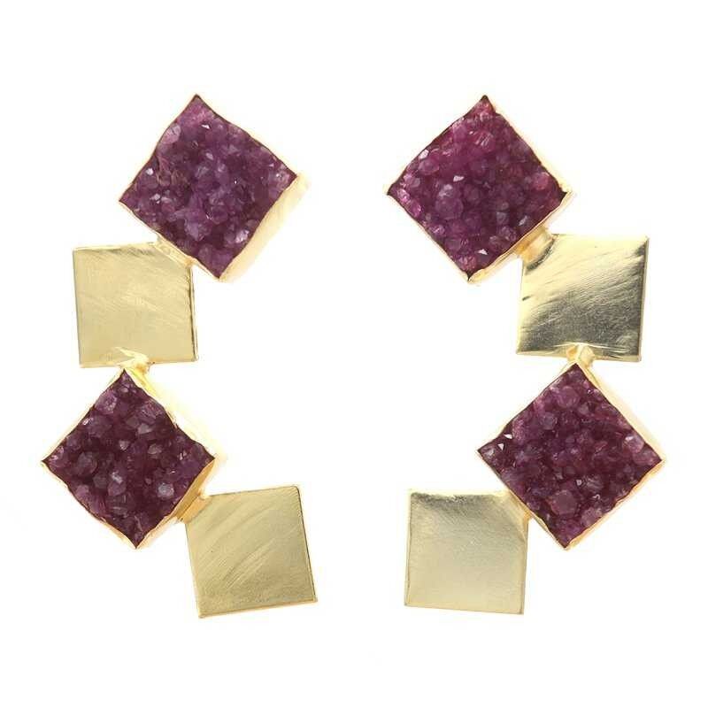 Antarktis Bordeaux Rosa Ohrringe