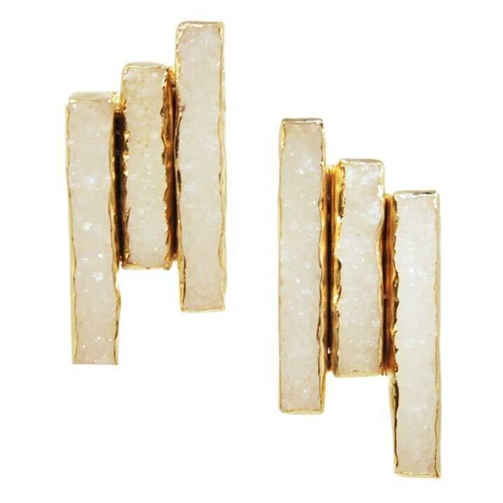 Weiße Geoline-Ohrringe