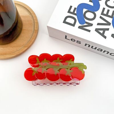 Fermaglio per capelli in acetato a forma di ramo di pomodoro – accessorio di frutta vivace