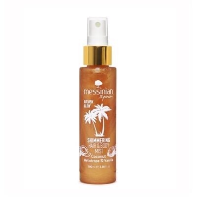 Spray illuminante per corpo e capelli al cocco, eliotropio e vaniglia Messinian Spa