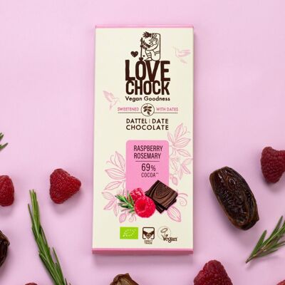 Chocolate con dátiles, frambuesa y romero 69% - 70 g