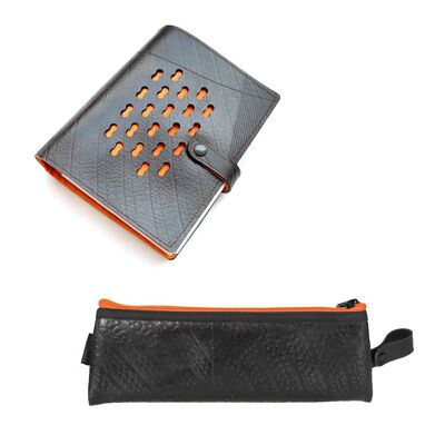 Notebook and pouch combi set