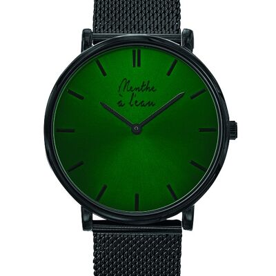 L'Indécise maille noire fond vert