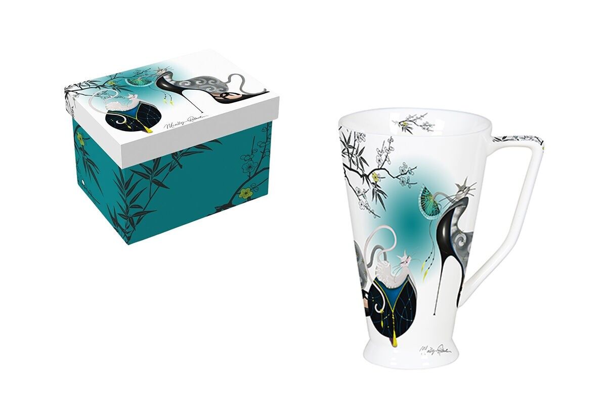 TAZZA IN PORCELLANA TGM 500ML SAKURA BLUE-CATITUDES BY M.ROBERTSON - CATTITUDINI