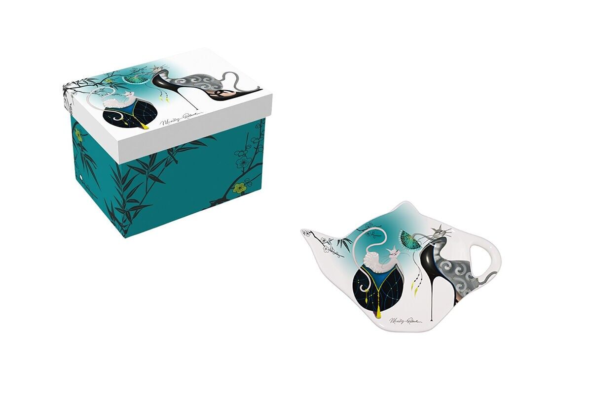 PORTA BUSTINE DA TÈ IN PORCELLANA BLU SAKURA - CATITUDES BY M.ROBERTSON - CATTITUDINI