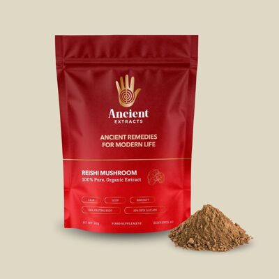 Extrait de champignon Reishi en poudre - 30 % de bêta-glucane (60 g)