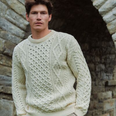 Maglione tradizionale Aran Moher - Crema