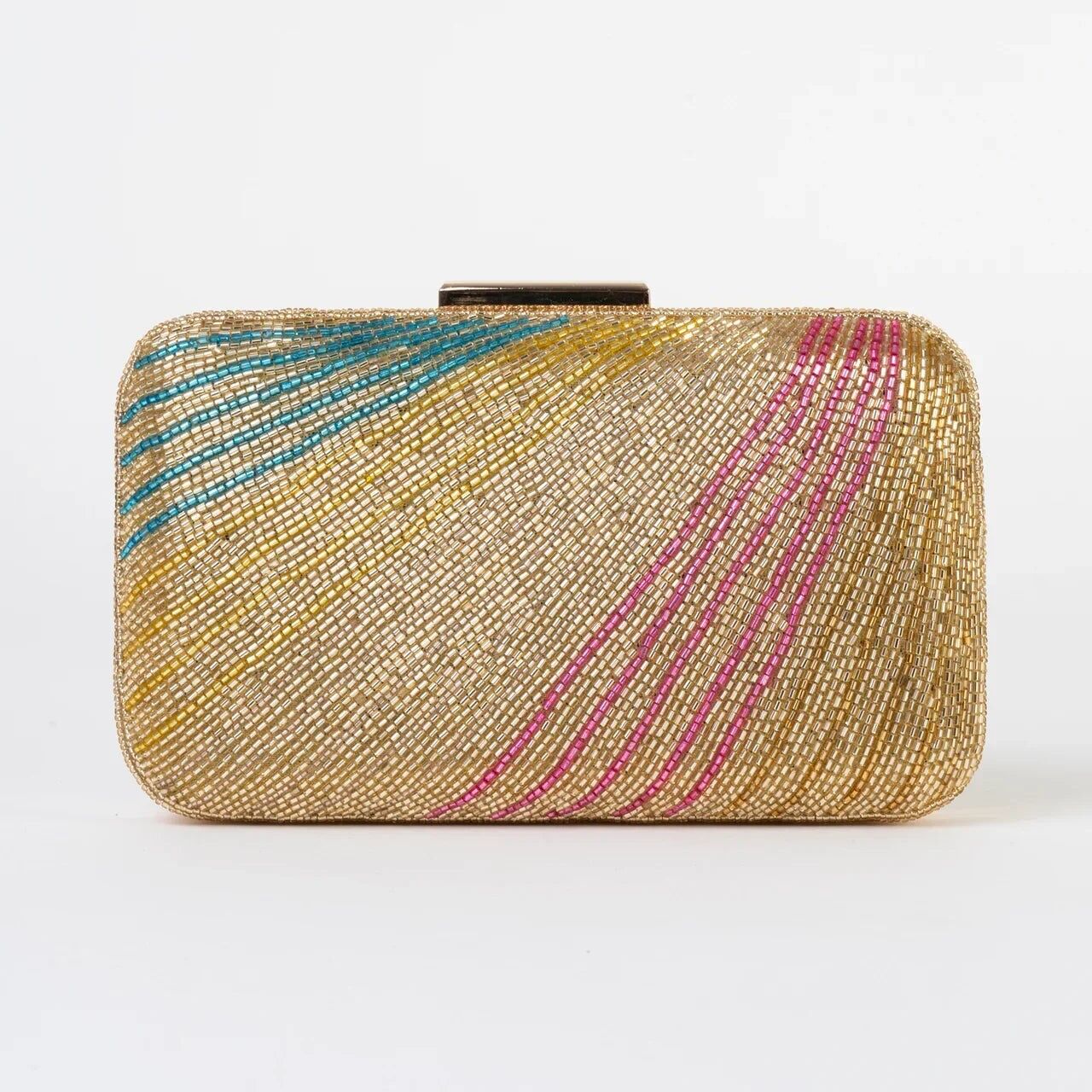 Flash-Tasche in Gold, Fuchsia und Blau