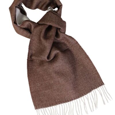 Alpaca wool brown double sided scarf