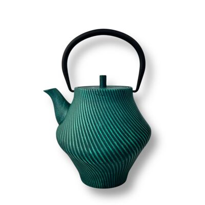 Yori 1,2 l – Teiera in ghisa color rosso-turchese, realizzata a mano con il processo di fusione in sabbia giapponese