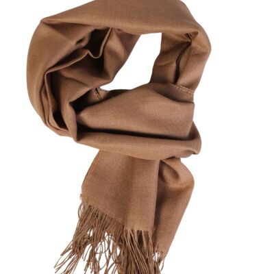 Alpaca wool and silk dark camel shawl