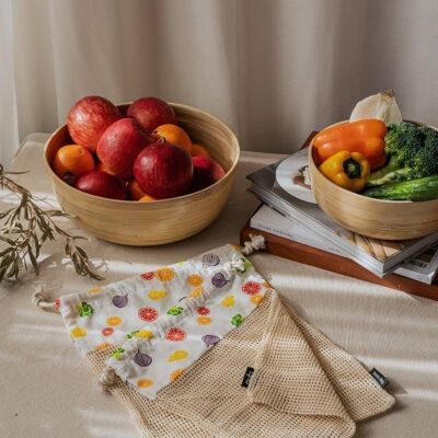 Vegetable net with vegetable decoration set of 2 S