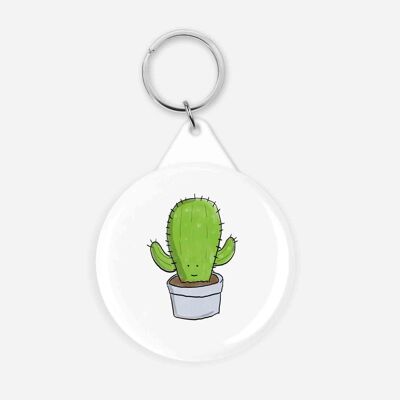 Lindo llavero ilustrado de cactus