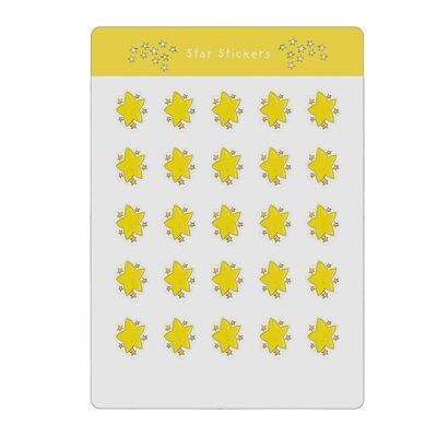 Cute Shiny Star Planner Reward Sticker Sheets