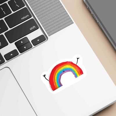 Autocollant en vinyle découpé arc-en-ciel