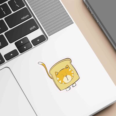 Cat in Toast – Funny Vinyl Sticker