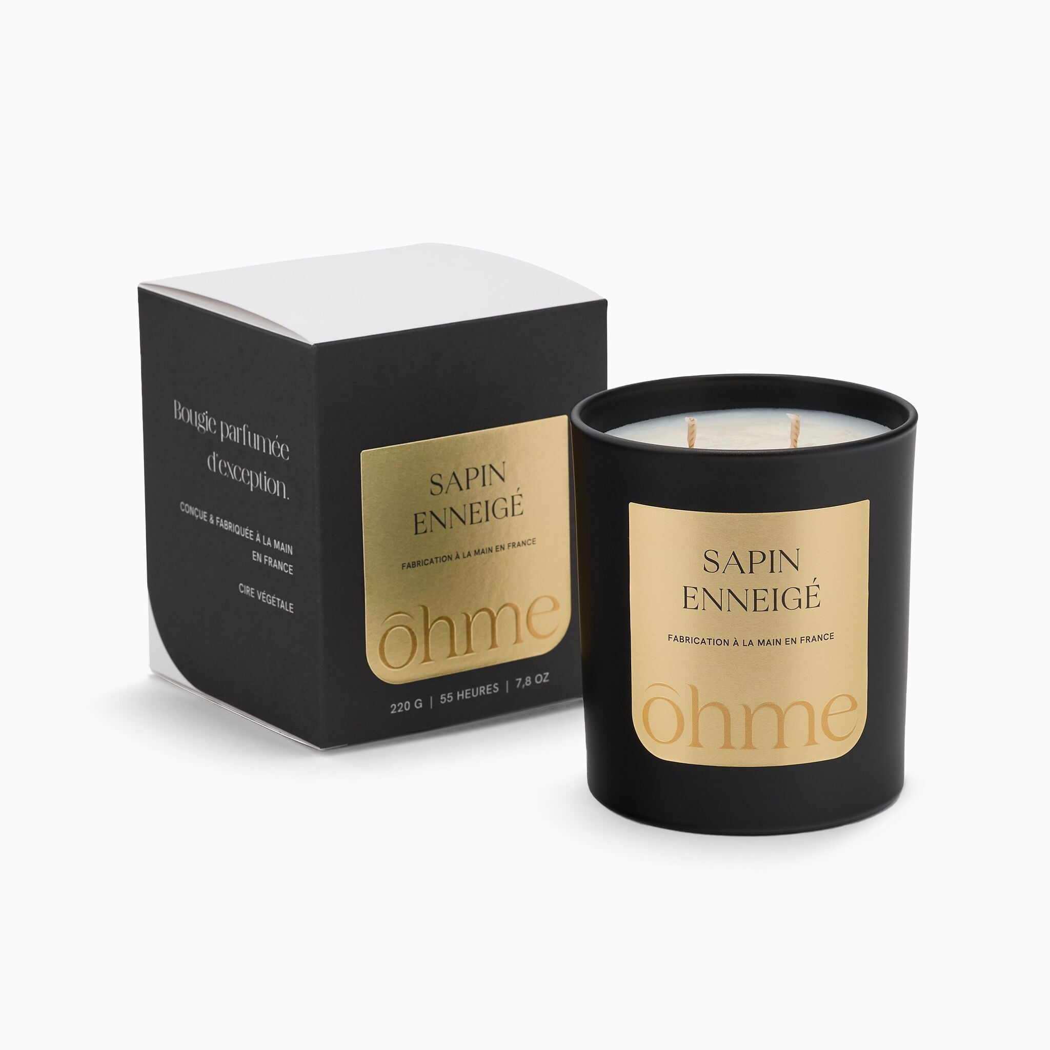 Large Snowy Fir Scented Candle | Vegetable Wax, 220g (2 wicks)
