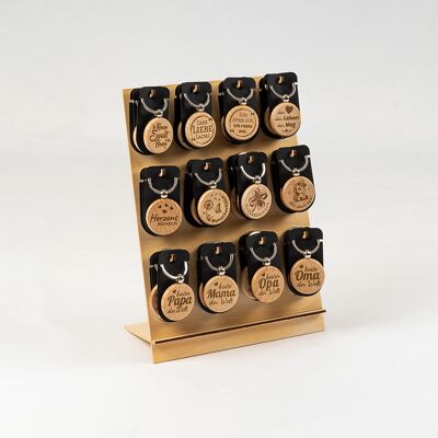 Wooden display keychain beechwood "Motto"