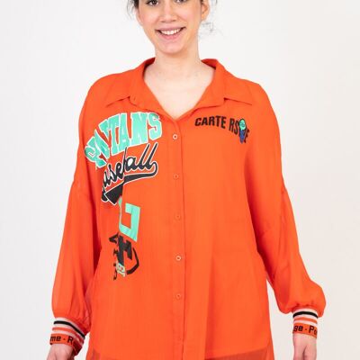 Orange top + shirt set with plus size pattern (C6599)