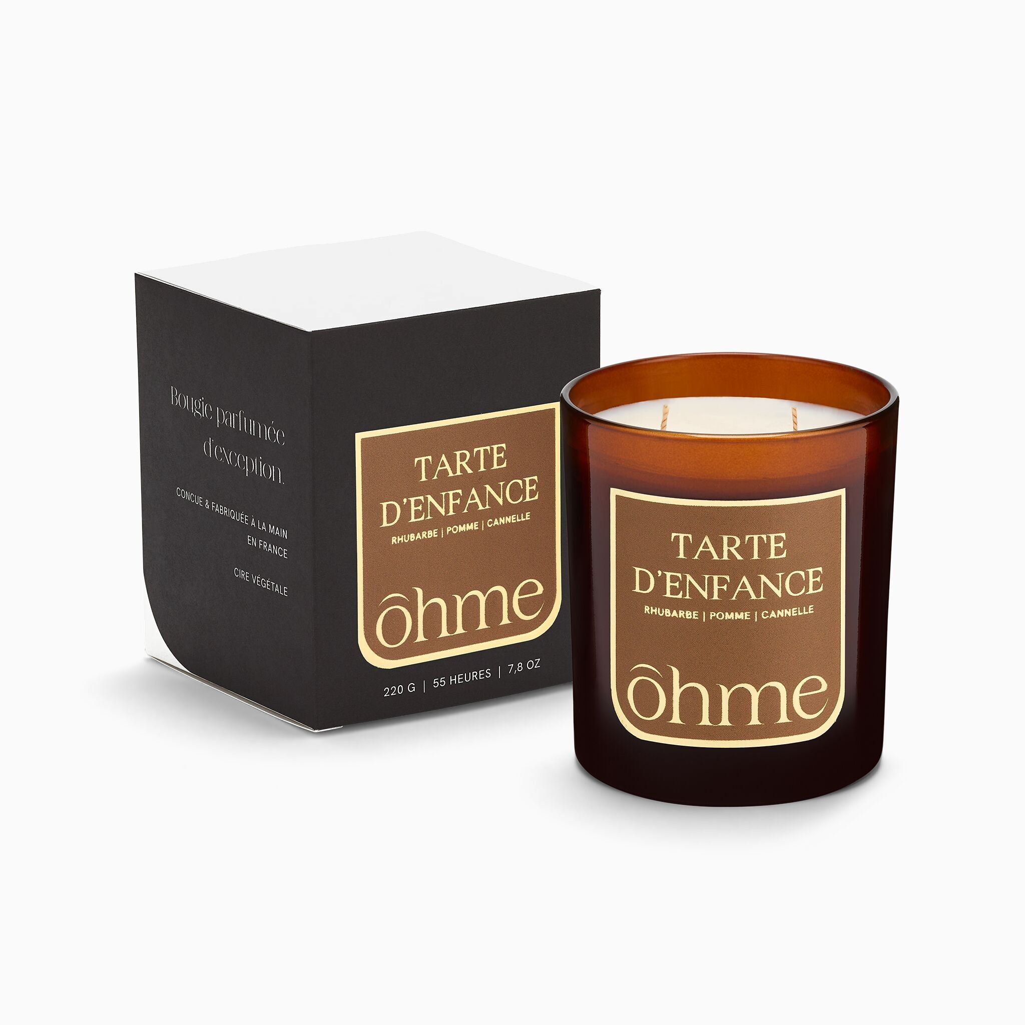 Large scented candle Tarte d'Enfance | Vegetable wax, 220g (2 wicks)