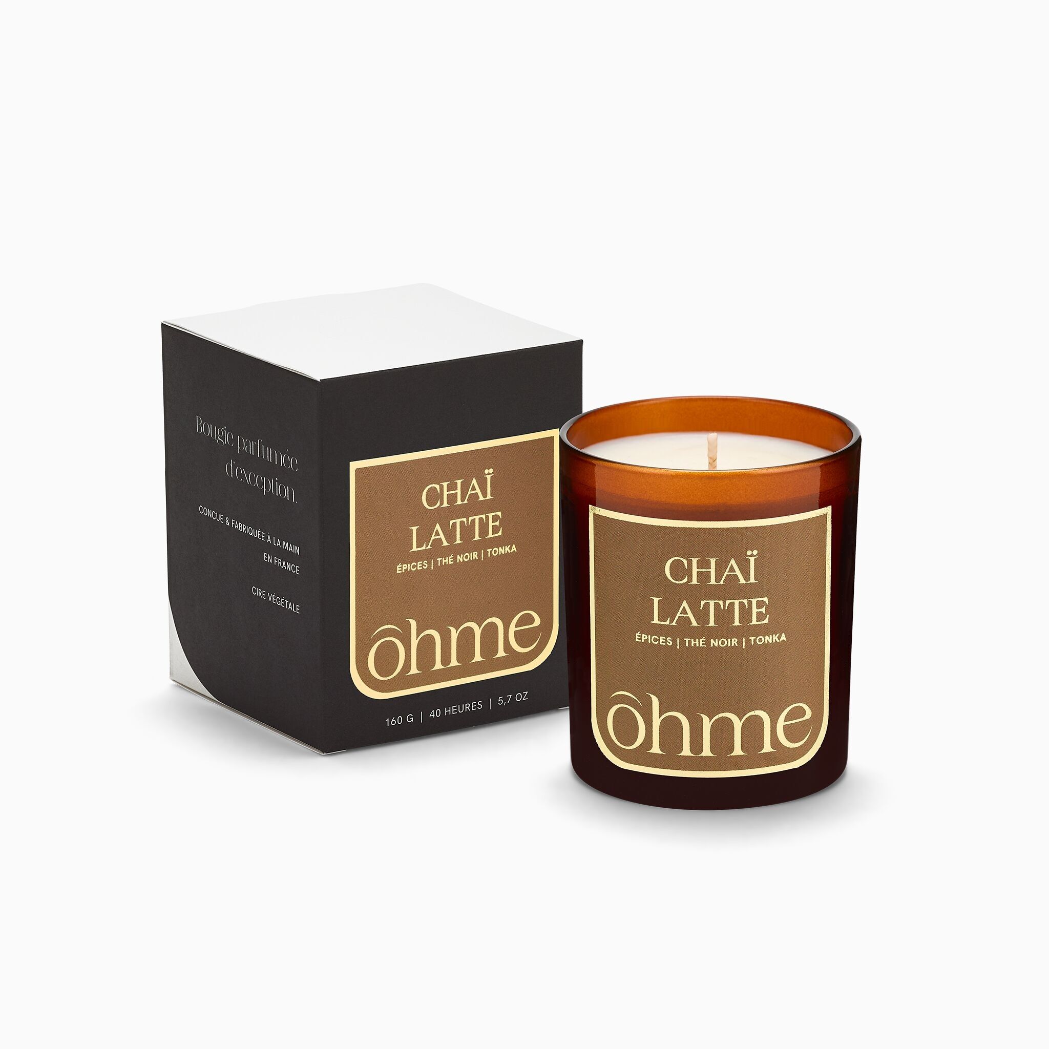 Chai Latte Scented Candle | Vegetable Wax, 160g