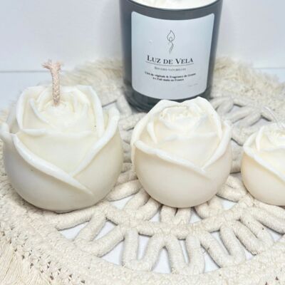 Decorative handmade candle made from soy wax - Rosa