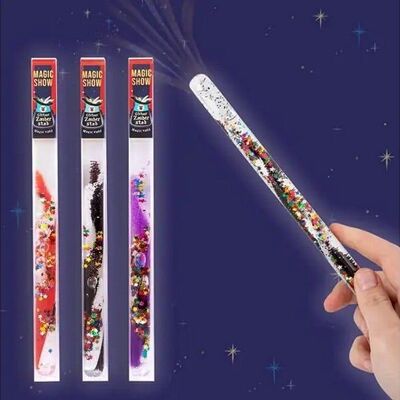 Trendhaus Baguette magique à paillettes Magic Show 22,5 cm 3 Modèles Assortis / 12