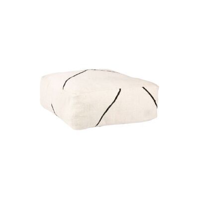 Handmade White Pouf – Moroccan Floor Cushion in Cotton