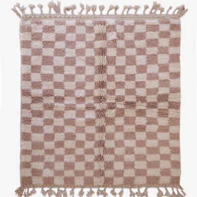 Moroccan Berber Wool Carpet with Small Tiles – Custom Handmade Runner 80x240 cm