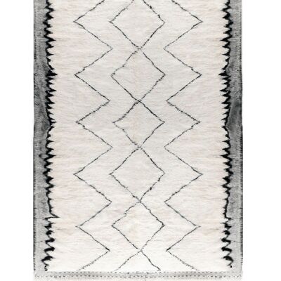 Authentic Berber Carpet – Moroccan Black Wool Riad | Custom Handmade Runner 80x240 cm