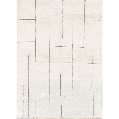 Tapis berbère authentique – Elbadi marocain en laine noire | Tapis de couloir fait main sur mesure 80 x 240 cm