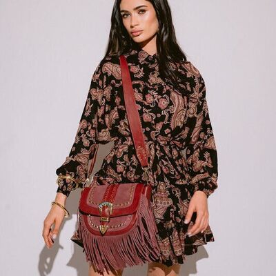 MAROON MILANO SHOULDER BAG