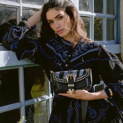 EDITH BLUE SHOULDER BAG
