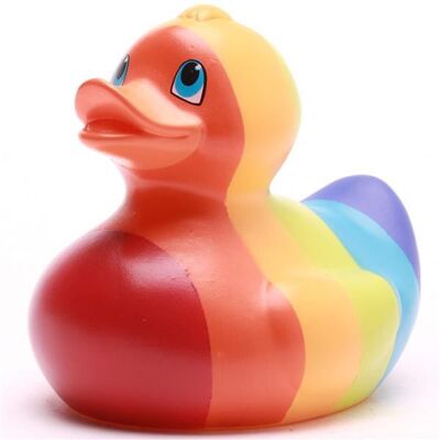 Pato de goma arcoíris