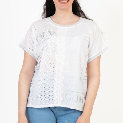 Plus size white t-shirt (C8013)