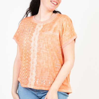 Plus size orange t-shirt (C8013)