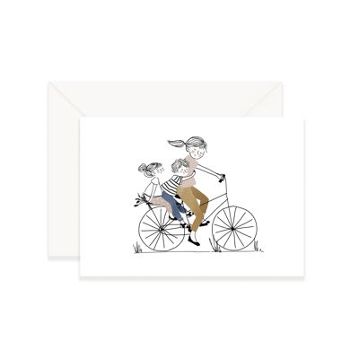 Girl and Boy Bike Ride Card