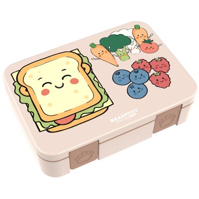 Boîte à lunch compartimentée, légère et étanche - sandwich marron
